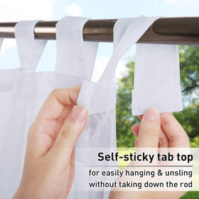 RYB HOME detachable tab top enables easy hanging without removing the rod.