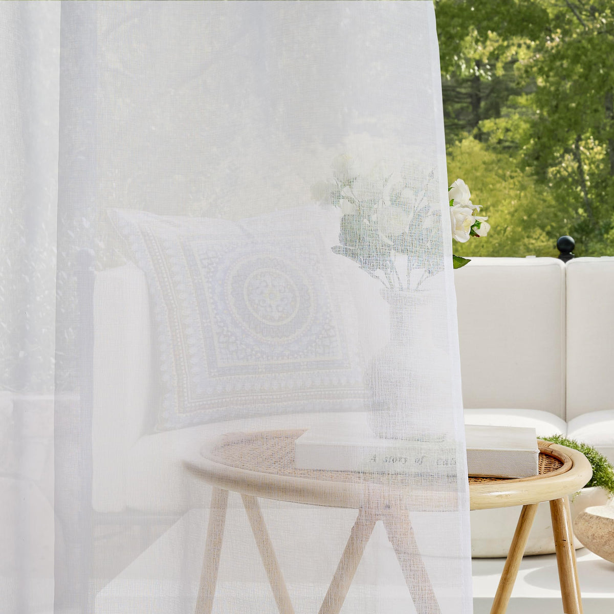 RYB HOME gazebo setup with soft linen texture curtains