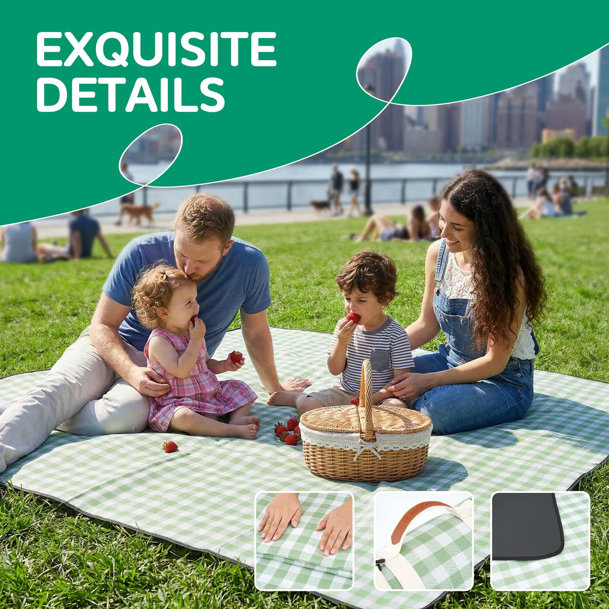 RYCHIC camping blanket provides roomy resting space on uneven ground.