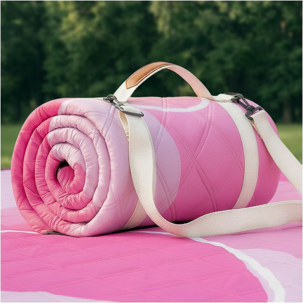 RYCHIC extra-large picnic blanket fits 4-8 adults, ideal for family outings.