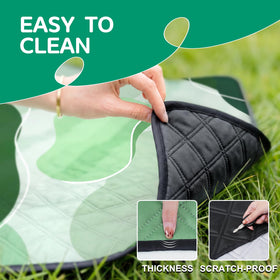 RYCHIC family friendly picnic blanket folds into a compact carry bag.