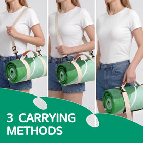 RYCHIC foldable blanket packed compact for travel and car use.