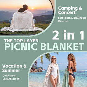 RYCHIC lightweight, travel-ready blanket folds compactly for easy transport