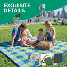 RYCHIC park blanket serving as a cozy surface for lawn gatherings.