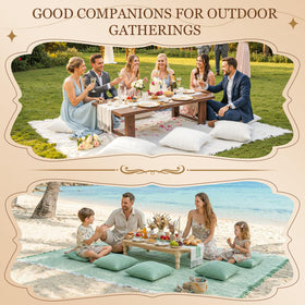 RYCHIC picnic blanket laid on grass suitable for park or beach use