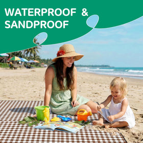 RYCHIC sandproof beach blanket ideal for windy shore days.