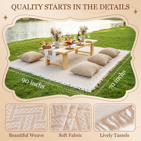 RYCHIC six-pillow covers enhance comfy ground seating and decorative accents