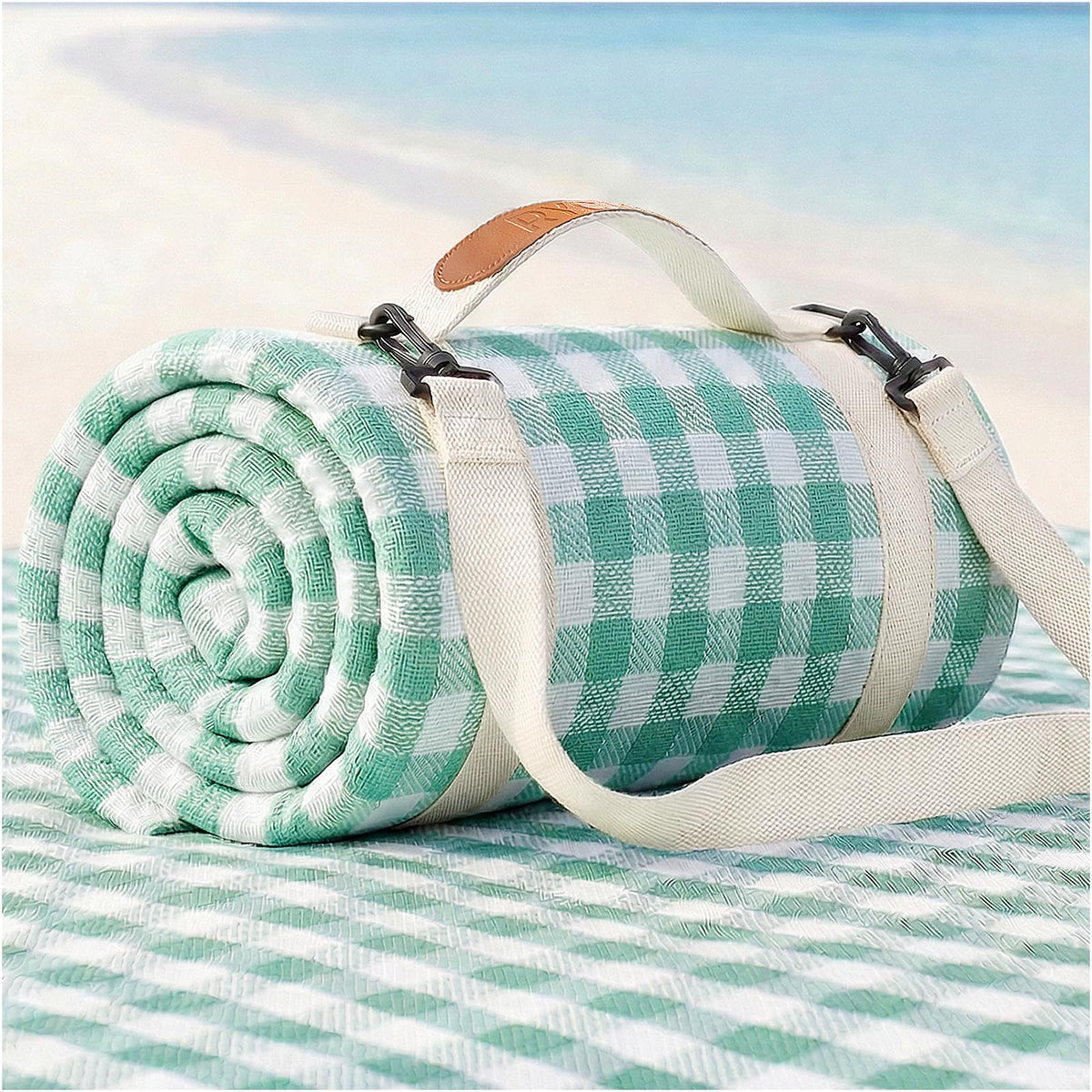 RYCHIC waterproof beach blanket large spread on sand for sand-free picnic