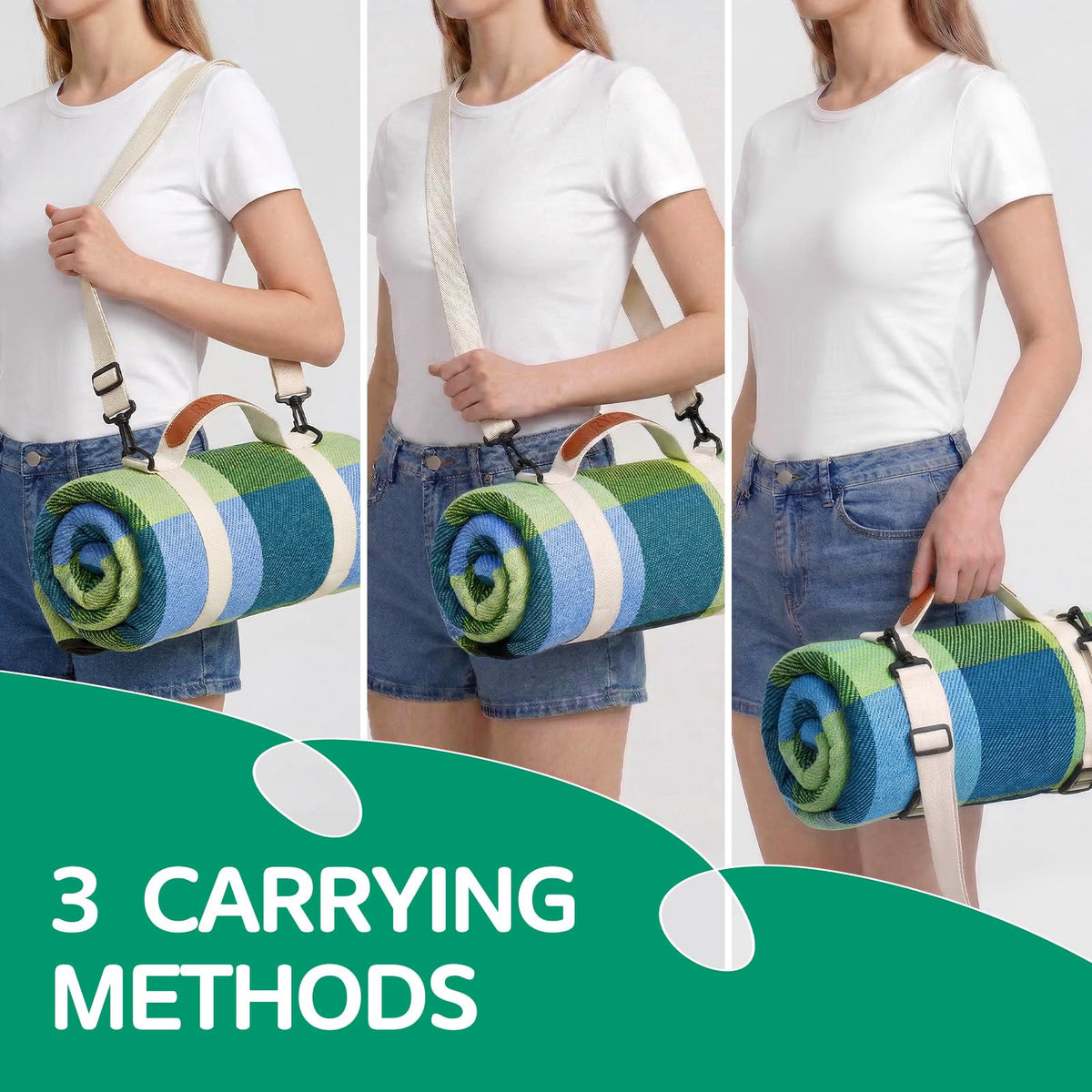 RYCHIC waterproof picnic blanket at a concert, easy to fold and carry