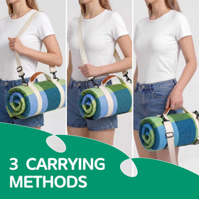RYCHIC waterproof picnic blanket at a concert, easy to fold and carry