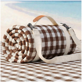 RYCHIC waterproof picnic blanket on a lake day for family relaxation.