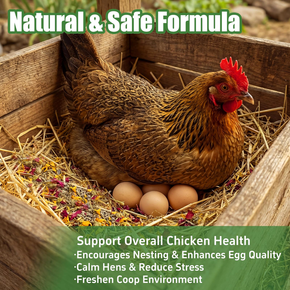 Ryfinvse fragrant nesting box sprinkle encourages nesting and cleaner eggs