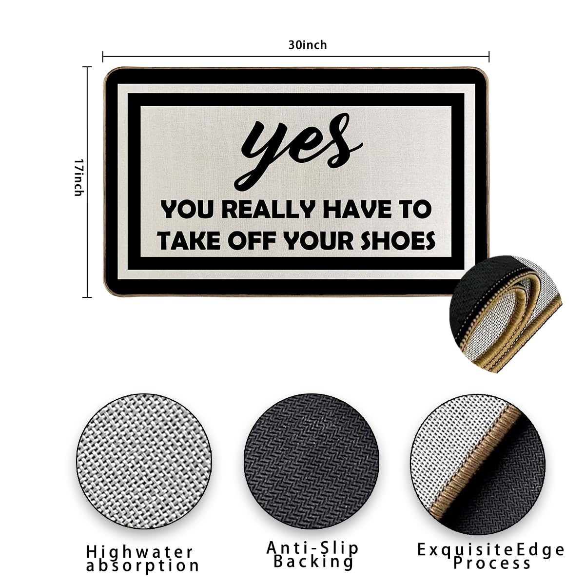 RYKEEN Monogram door mat gray adds personalized style to entry.