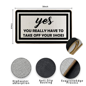 RYKEEN Monogram door mat gray adds personalized style to entry.