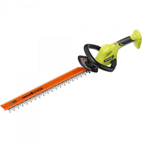RYOBI 18V ONE+ 22in hedge trimmer with dual‑action blades for precise, clean cuts.