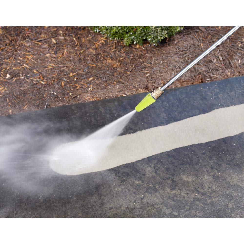 RYOBI 3,300 PSI turbo nozzle in-use demonstrates enhanced cleaning speed and reach.