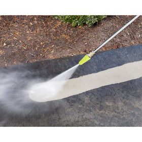 RYOBI 3,300 PSI turbo nozzle in-use demonstrates enhanced cleaning speed and reach.