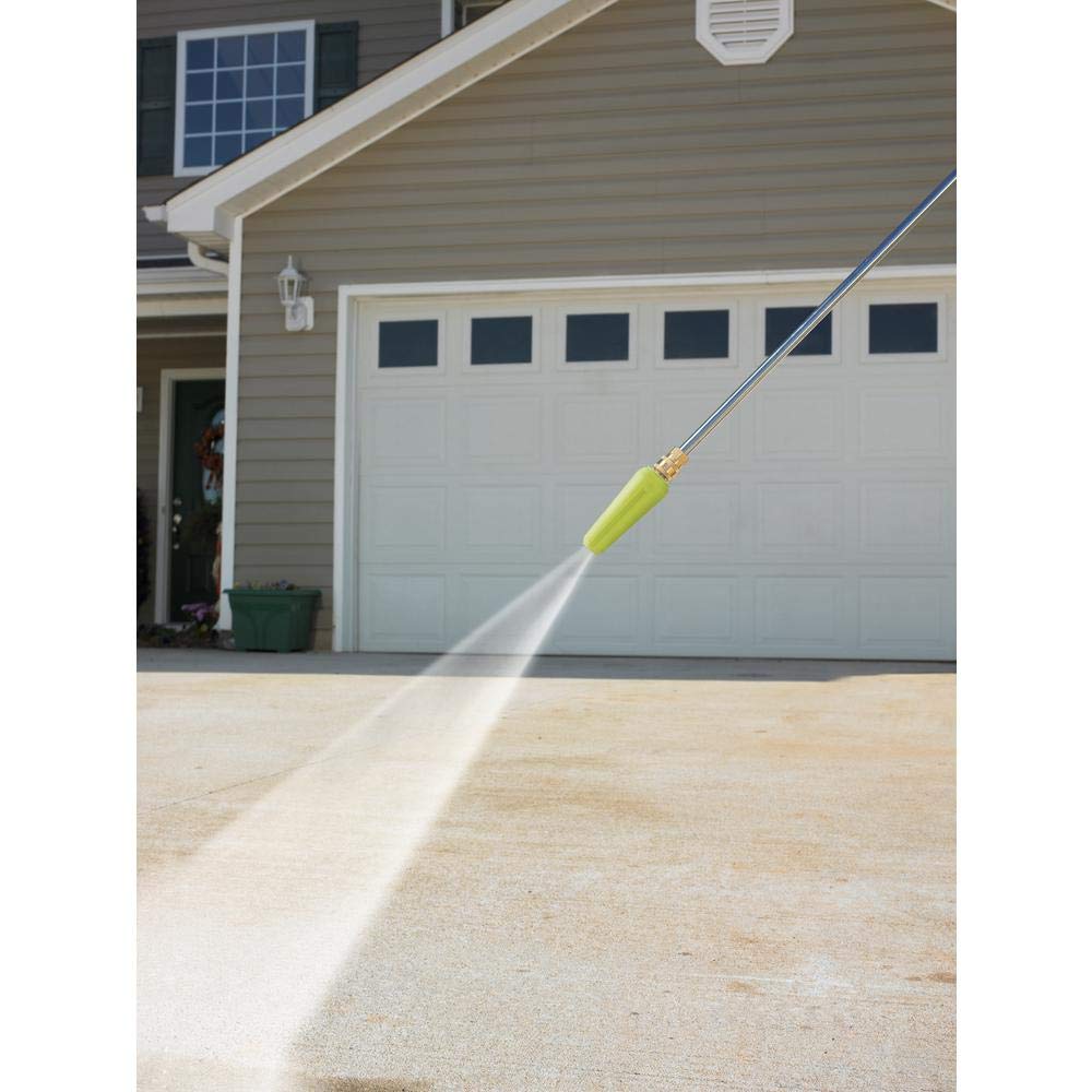 RYOBI 3,300 PSI turbo nozzle top view highlights rugged build and quick attachment.