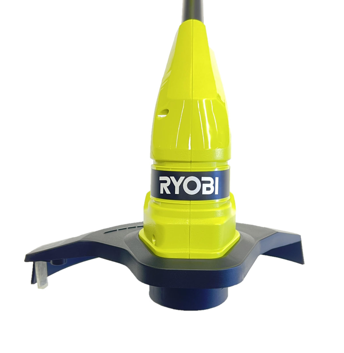 RYOBI 40V 12-in string trimmer in use in backyard trimming.