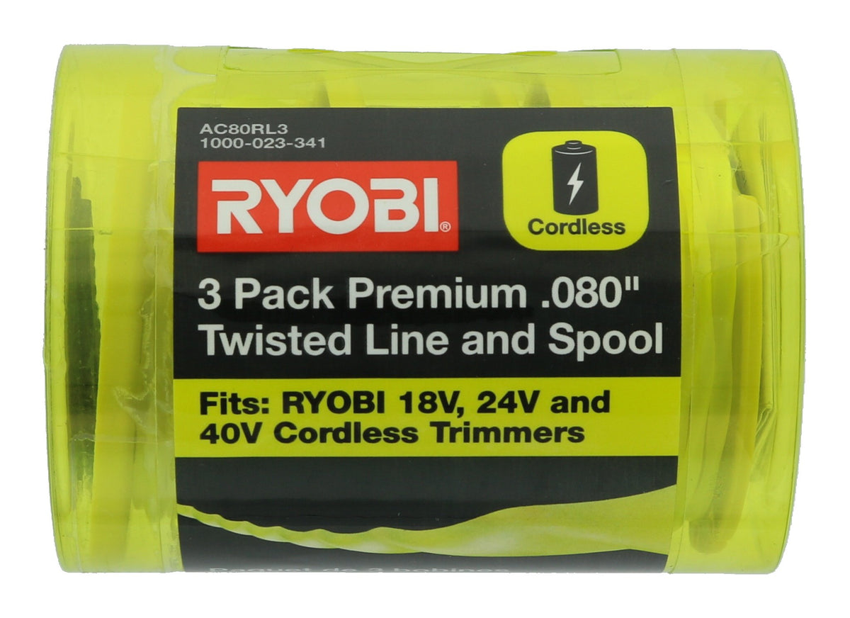 AC80RL3 spool seated in a Ryobi trimmer head for secure fit