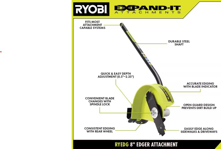 RYOBI Expand-It 8 inch edger blade indicator assists depth control