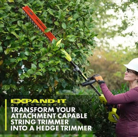 RYOBI HedgeTrimmer 3-4 inch capacity handles thicker branches.