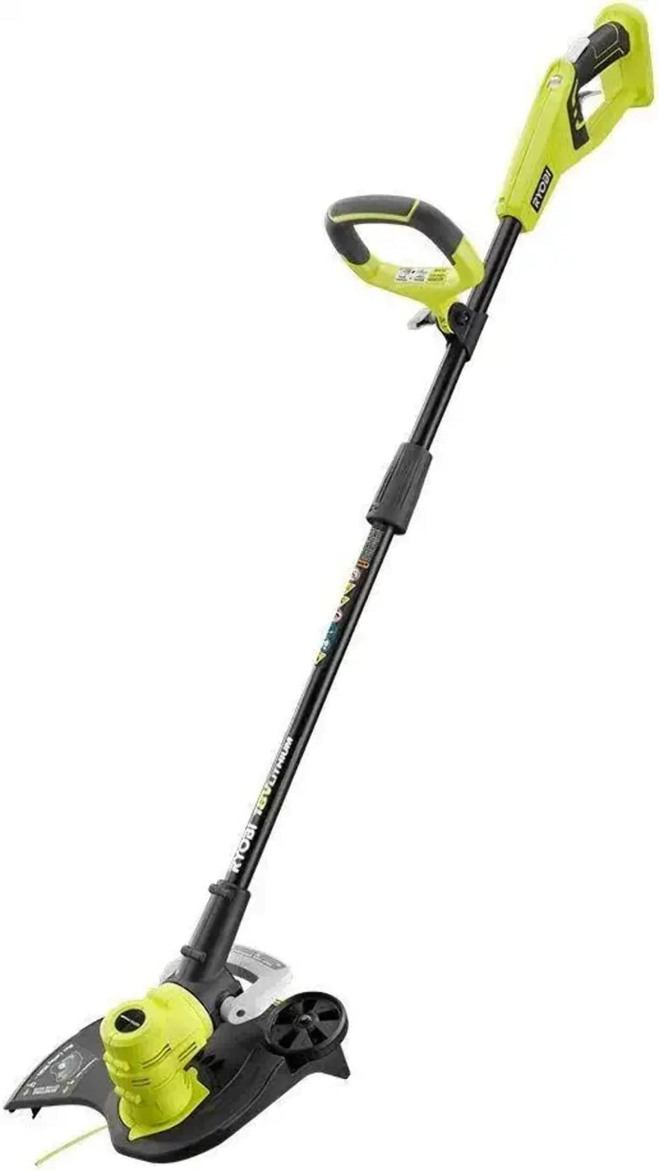 Ryobi P2008A cordless trimmer-edger in action, lightweight and versatile for edging and lawn trimming.