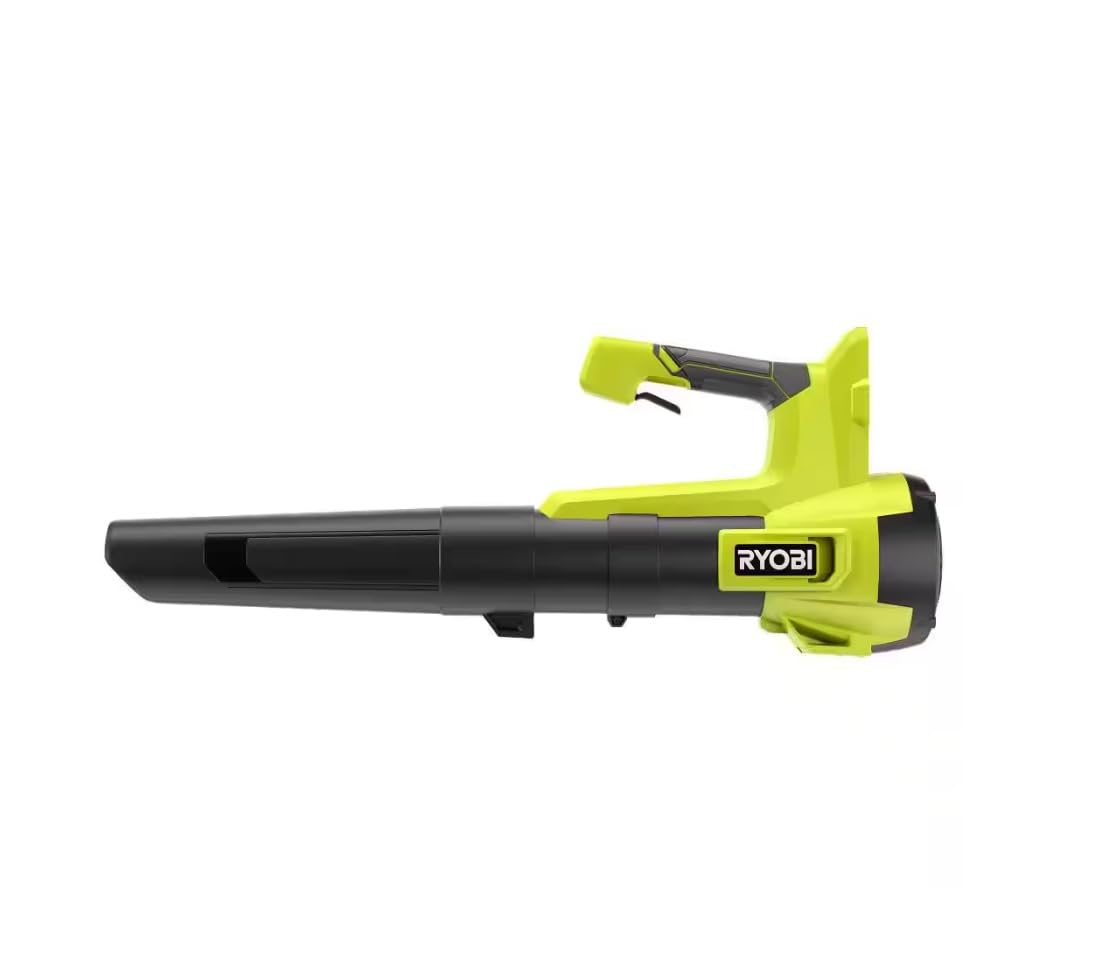 RYOBI PCLLB01B jet fan leaf blower in action for cordless leaf clearance