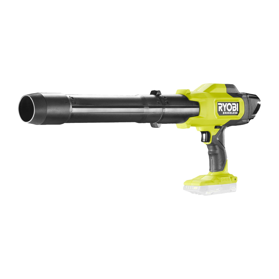 RYOBI RY18BLCXA-0 extended tube for flexible reach during yard cleanup.