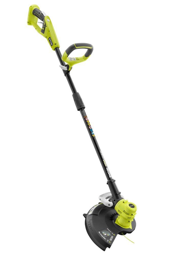 Ryobi ZRP2008A ONE+ 18V string trimmer with pivoting head for effortless edging.