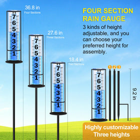 RYOEIKT Rain Gauge Blue Strip Reading improves visibility indoors or outdoors