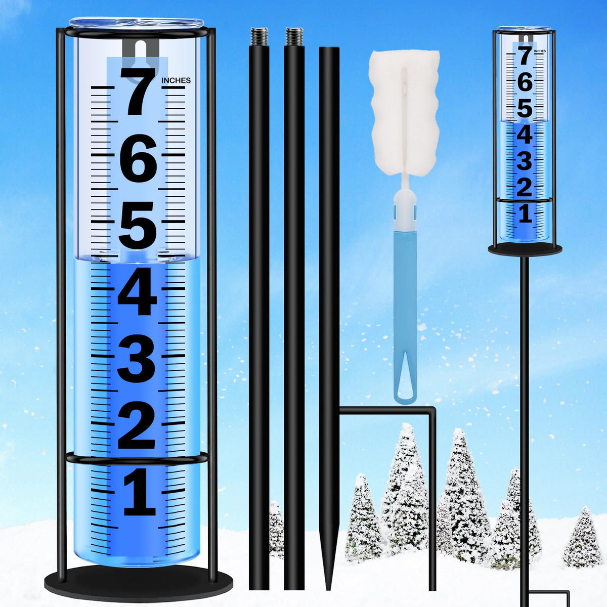 RYOEIKT Rain Gauge Outdoor Assembly demonstrates quick setup for gardens