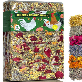 Ryonwise chicken nesting herbs blend shown for calm nesting in coops