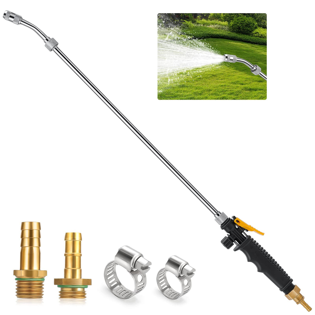 Ryscam 29-inch stainless steel sprayer wand with 3-8 inch brass barb for durable garden use
