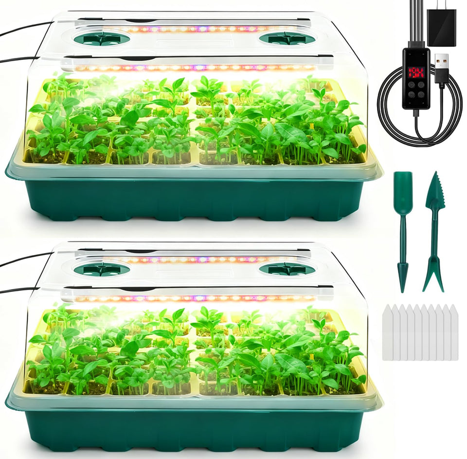 Ryscam seed starter tray with grow light supports germination