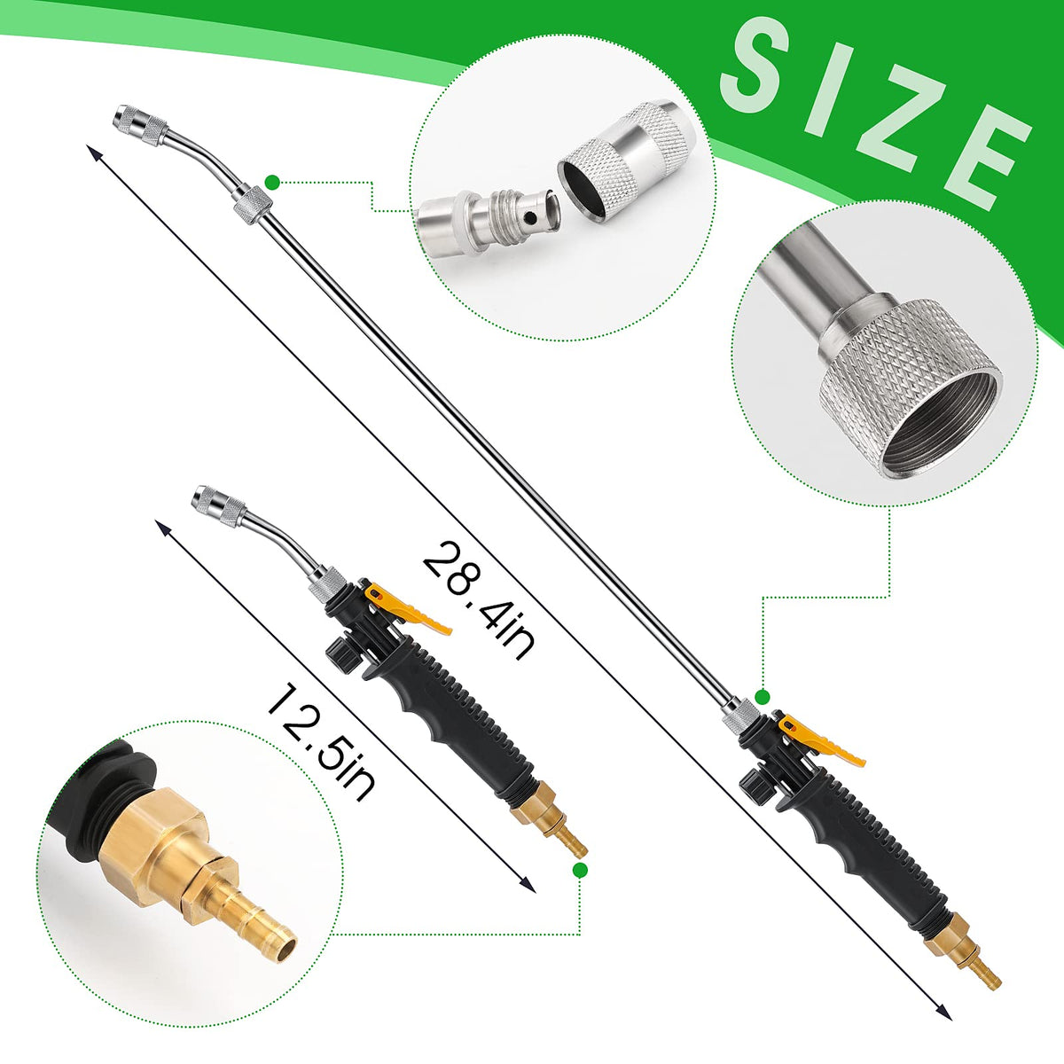 Ryscam sprayer wand with two hose clamps for secure installation