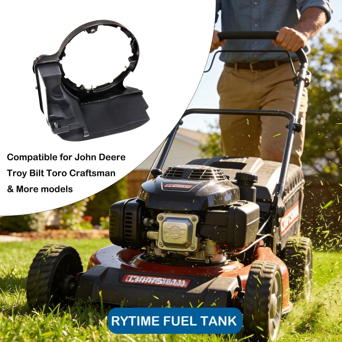 Tank neck and mounting area designed for Briggs and Stratton engines.