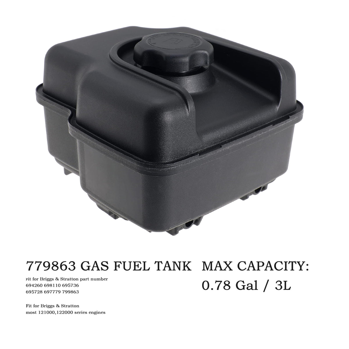 RYTIME fuel tank packaging shown, ready-to-install option for compatible engines.