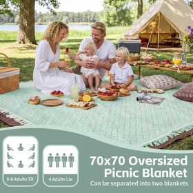RYCHIC 2-in-1 blanket folded for compact travel and storage