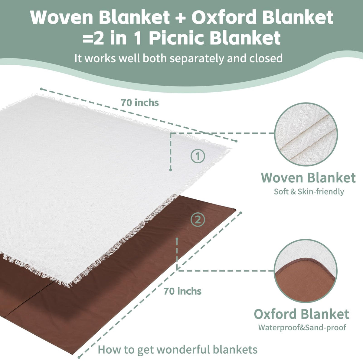 RYCHIC 2-in-1 blanket ideal for group outings and festivals