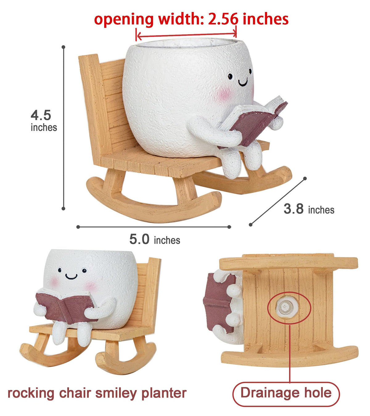 RZOIKZOI cute plant pot with smiley face desk decor
