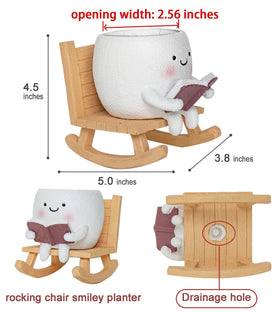 RZOIKZOI cute plant pot with smiley face desk decor