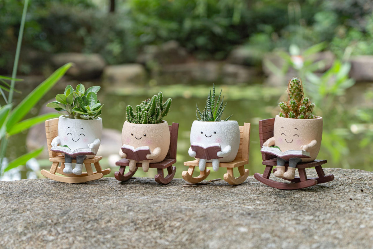 RZOIKZOI smiley planter brightens office decor and living spaces