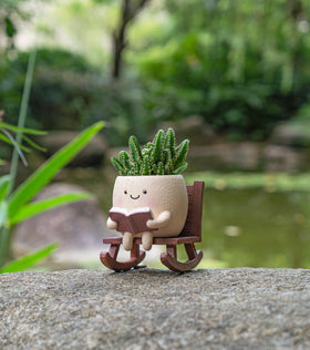 RZOIKZOI small succulent planter on a chair for desks