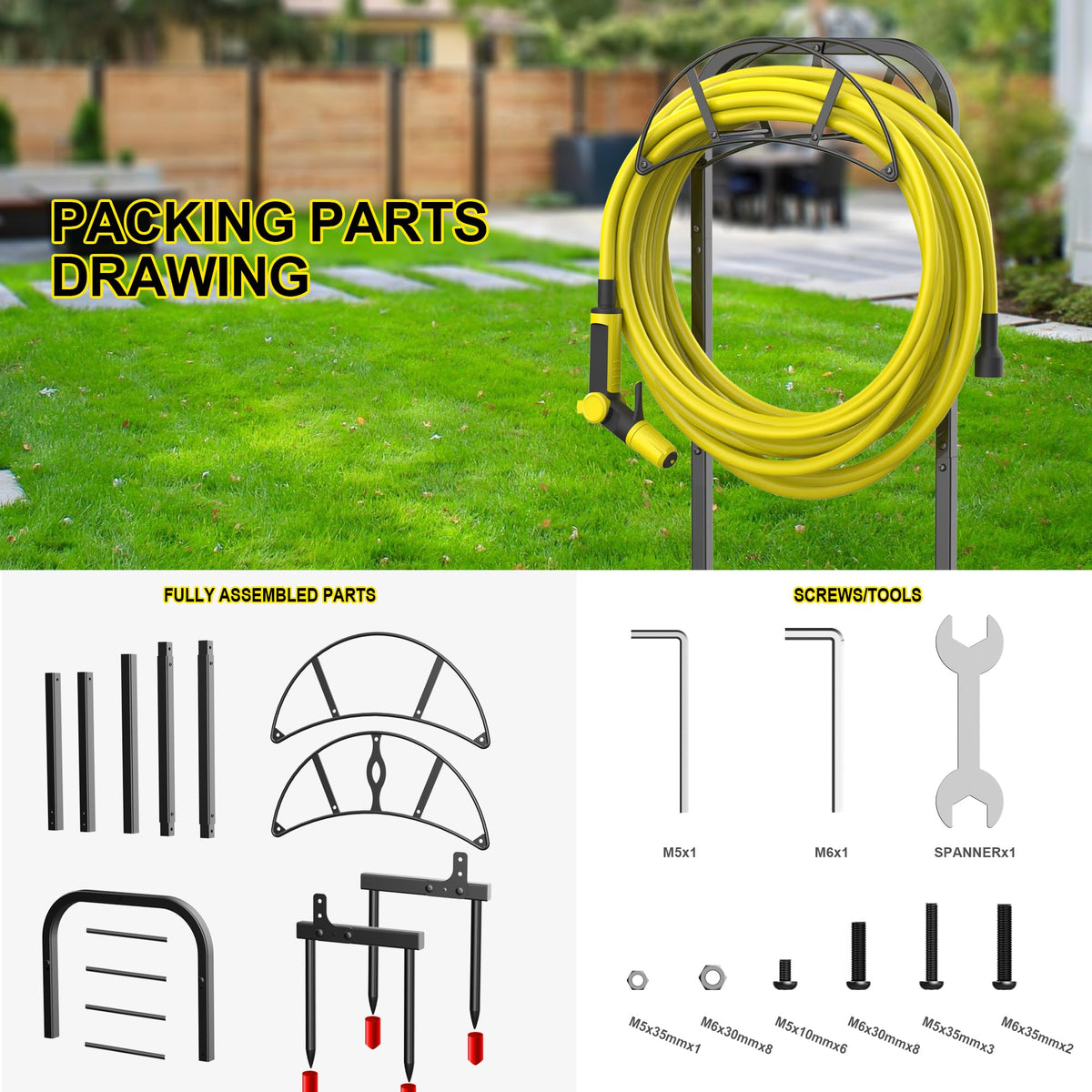 S SUCHEK hose holder package includes all accessories for easy installation