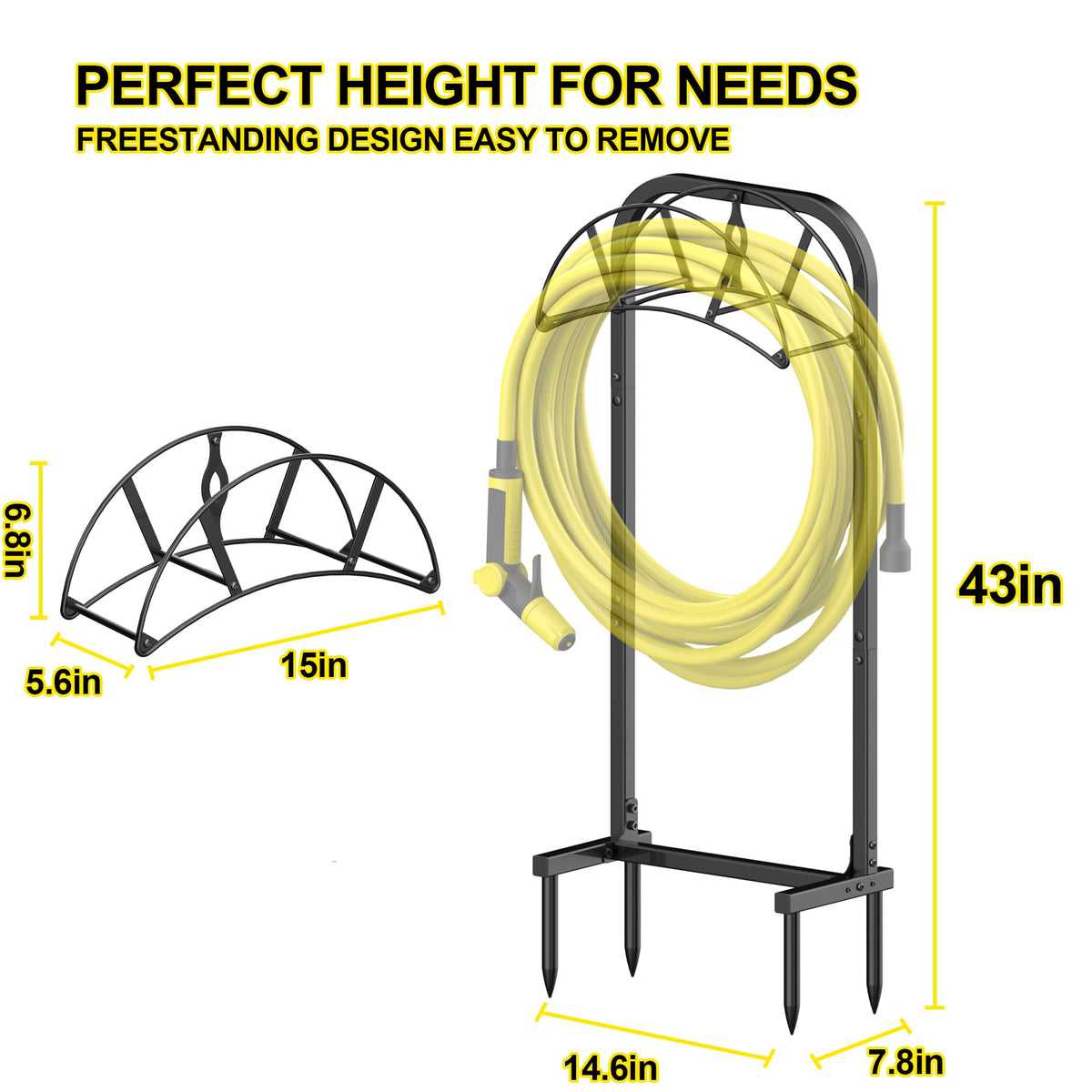 S SUCHEK garden hose holder made of powder-coated steel resists rust