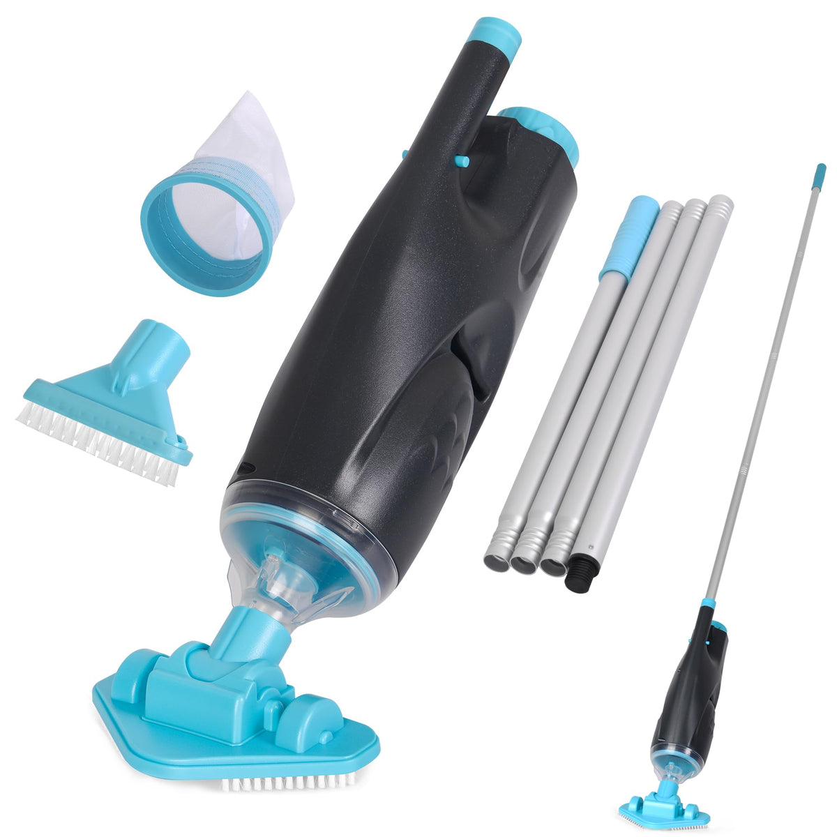 S7 rechargeable handheld pool vacuum main unit for quick spot cleaning in hot tubs and small pools.