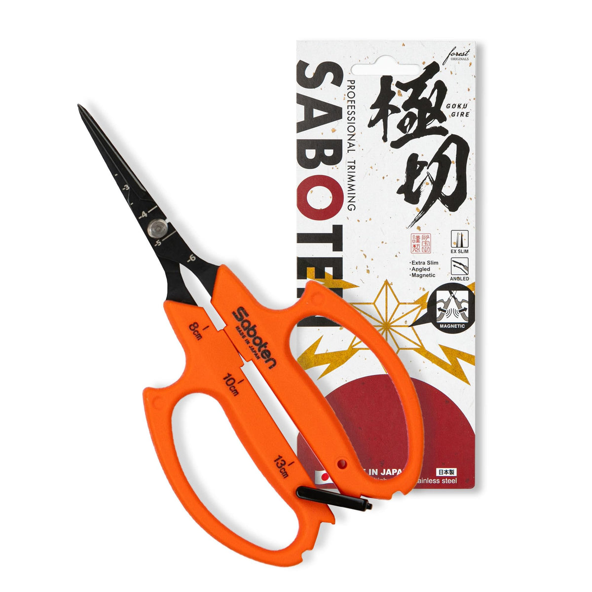 Saboten 6.3-inch shears with magnetic action for smooth, repeatable cuts.