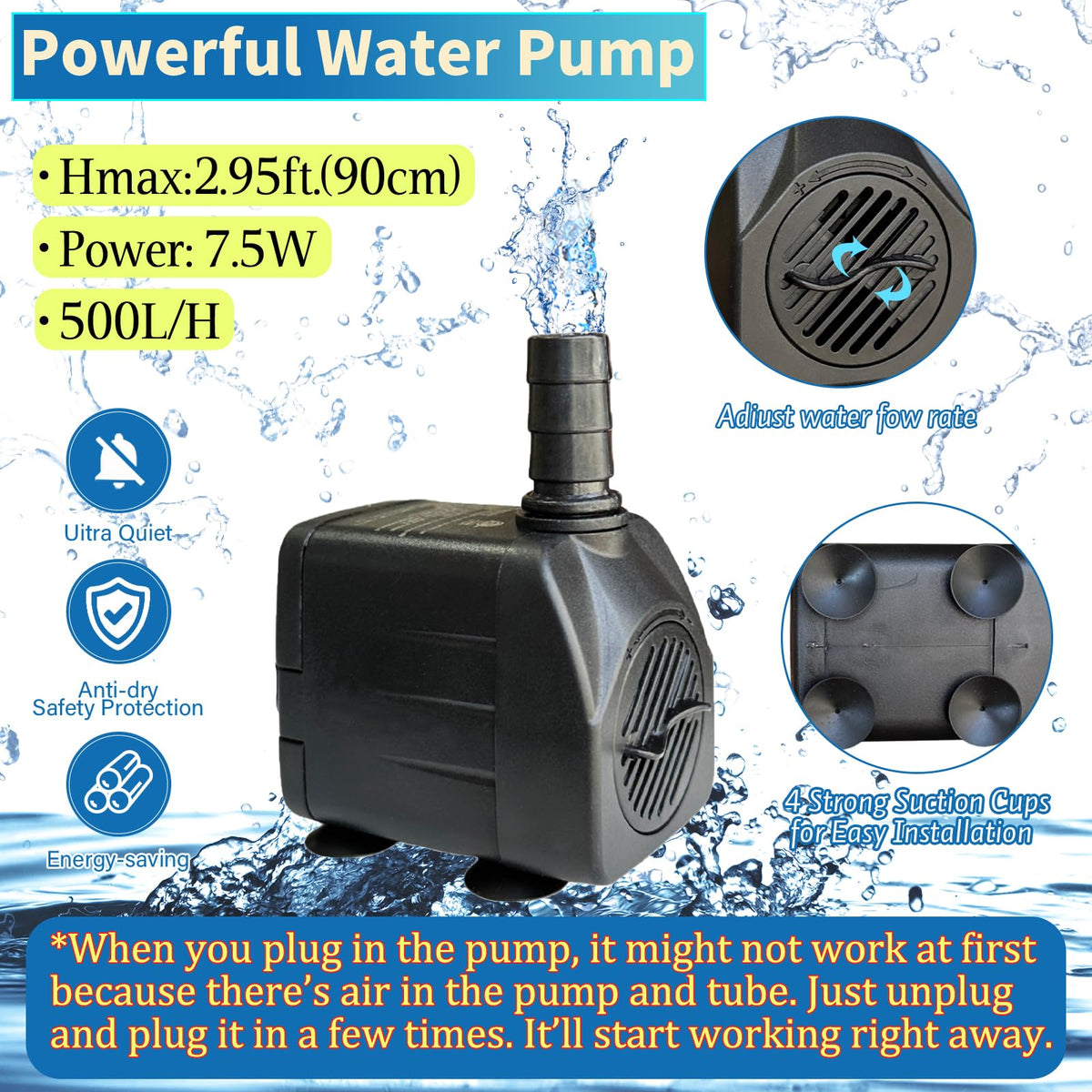 SAC SMARTEN ARTS fountain auto shutoff for safe outdoor use