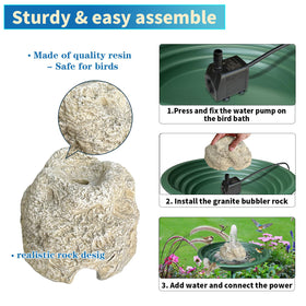 SAC SMARTEN ARTS resin granite fountain visually blends with garden settings